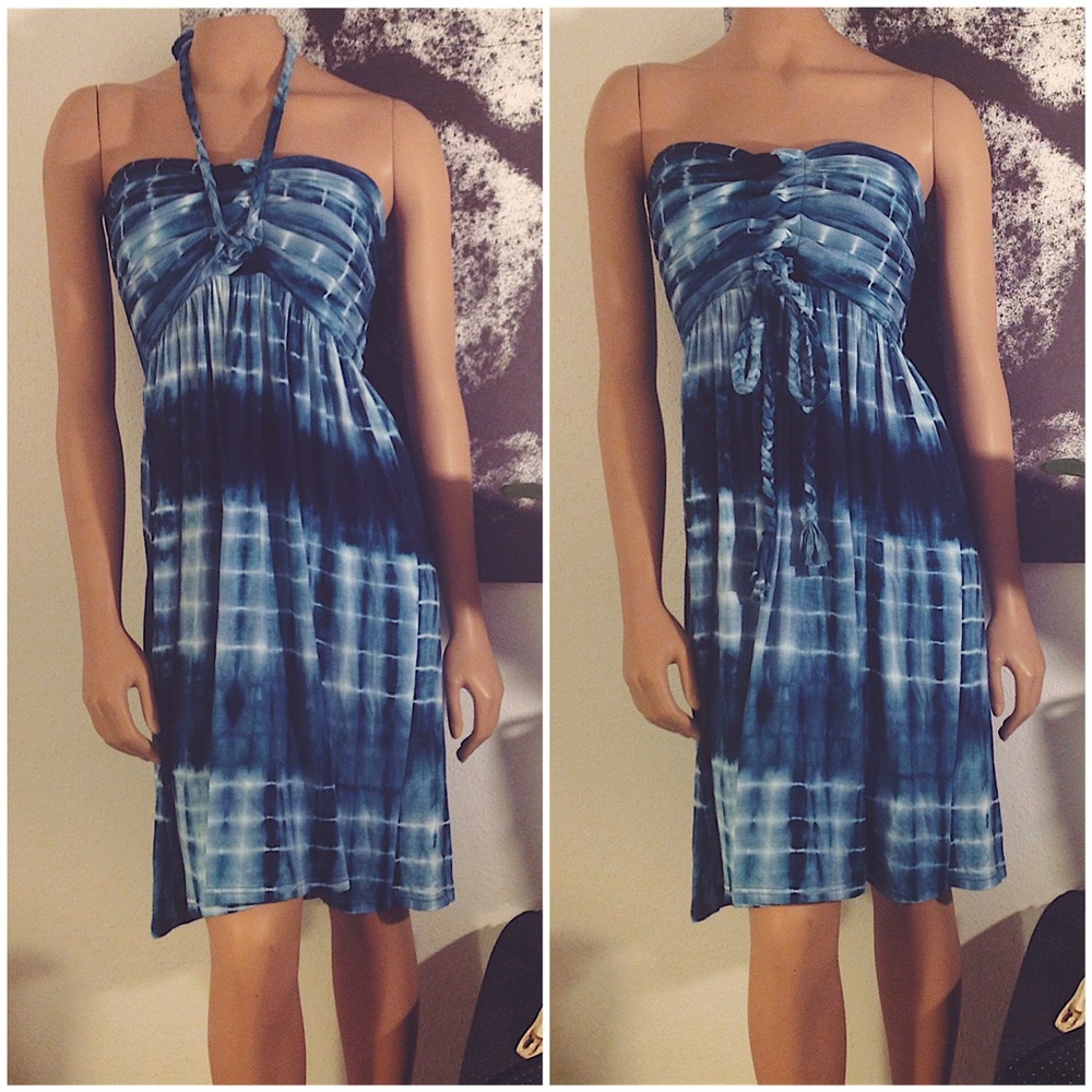 ✨'Iridian' Braided Tie Dye Strapless Dress